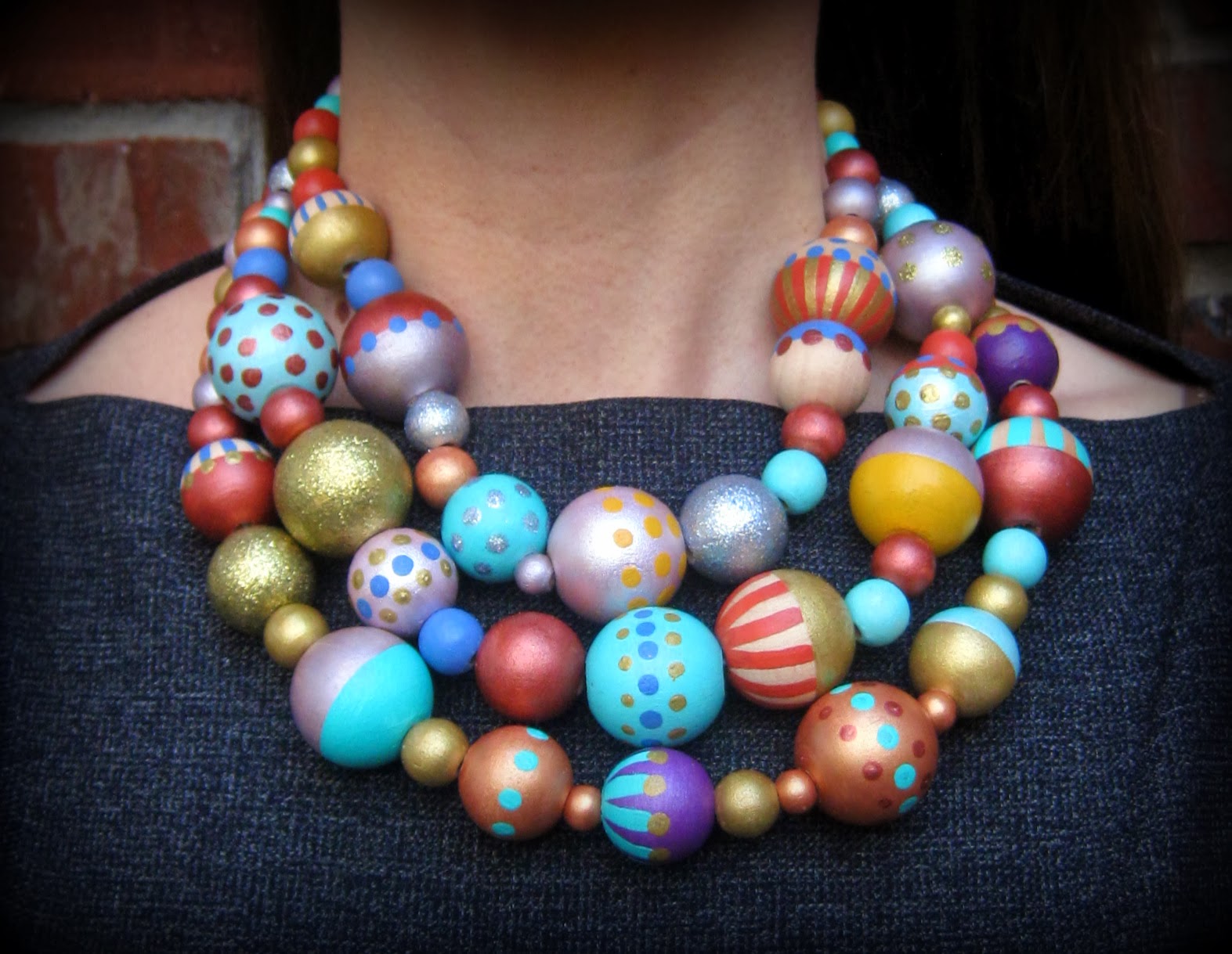 painted beads necklace